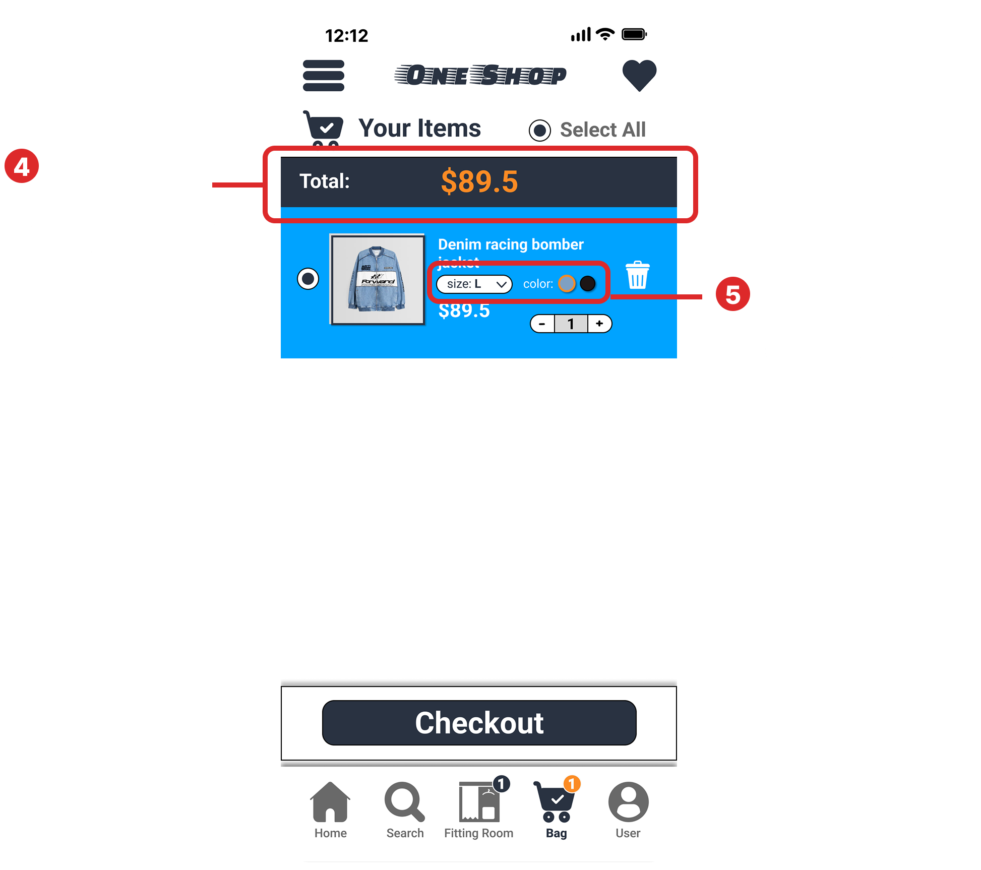 One Shop Iterated Bag Page